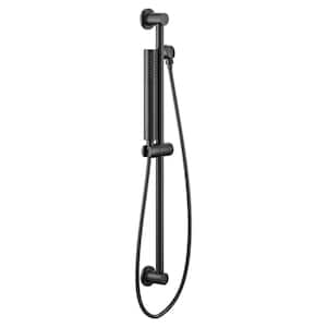 1-Spray Settings Wall Mount Handheld Shower Head with Slide Bar 1.75 GPM in Matte Black