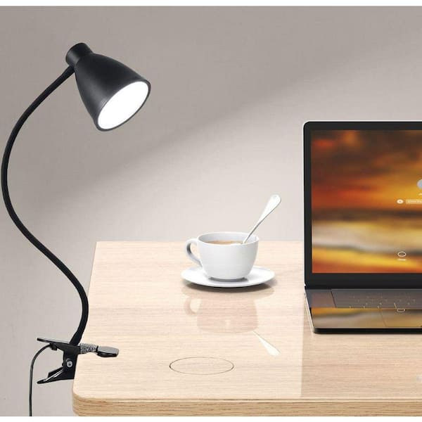 18.99 in. Black Dimmable LED Desk Task & Reading Lamp with USB
