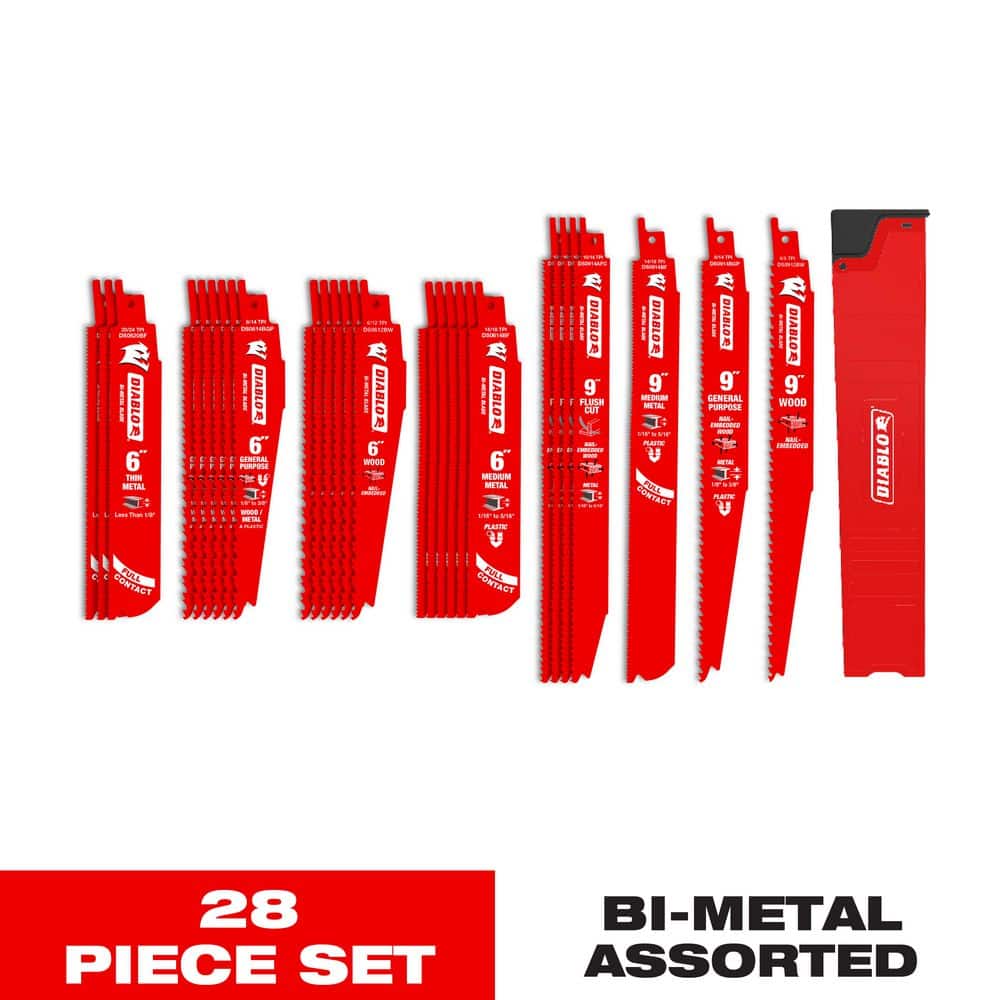 DIABLO Bi-Metal Reciprocating Saw Blade Set (28-Piece) DS0028SP