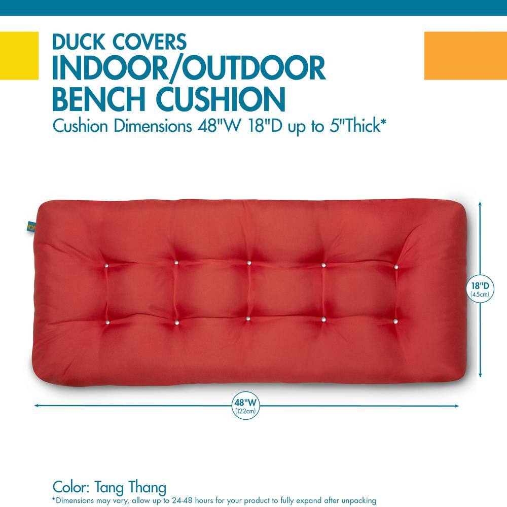 Duck Covers Red Water-Resistant Polyester Outdoor Bench Cushion