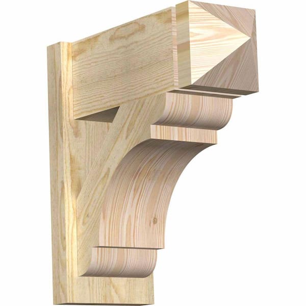 Ekena Millwork 8 in. x 20 in. x 20 in. Douglas Fir Olympic Arts and Crafts Rough Sawn Outlooker