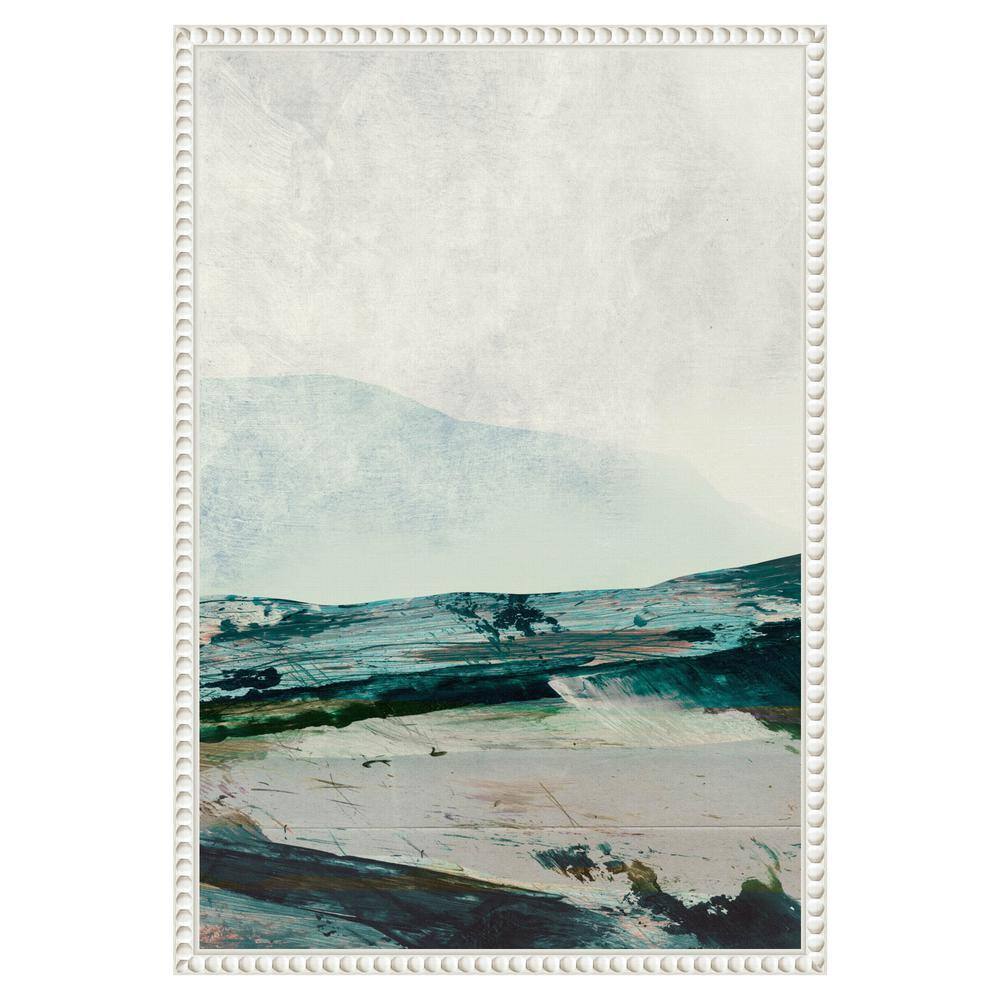 16" x 23" Mountain Mists Abstract Landscape Canvas Art in White Frame