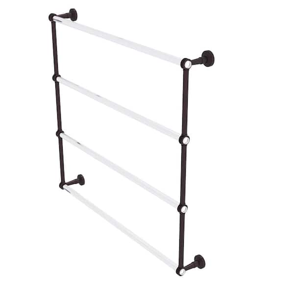 Allied Brass Pacific Beach 4 Tier 36 in. Ladder Towel Bar with Dotted Accents in Antique Bronze