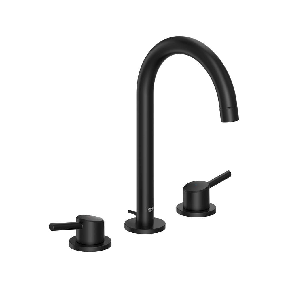 GROHE Concetto 8 in. Widespread 2Handle HighArc Bathroom Faucet in Matte Black 20217243A The