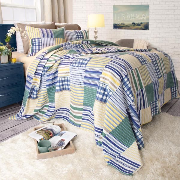 Lavish Home Lynsey 3-Piece Yellow King Quilt Set