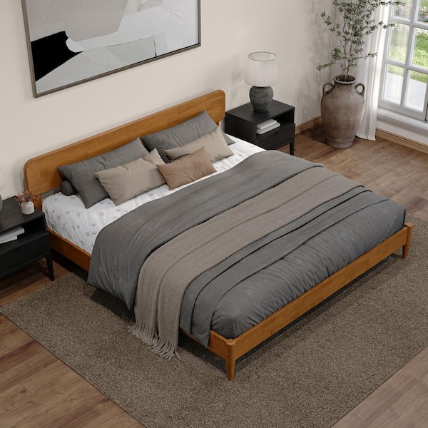 AFI Florence Light Toffee Natural Bronze Solid Wood Frame King Low