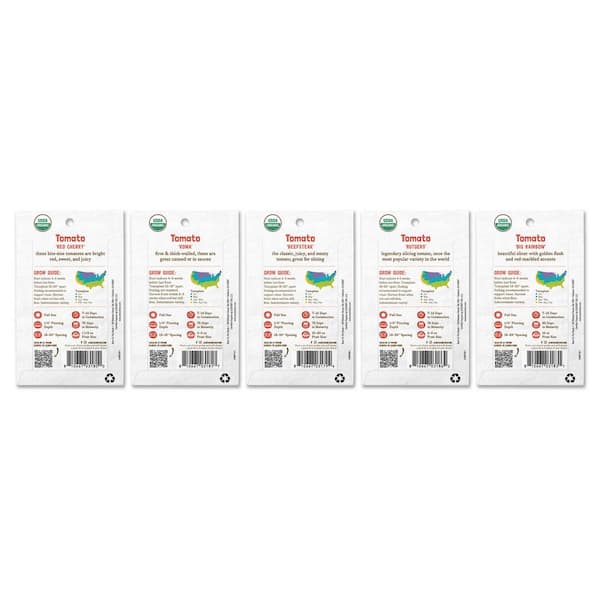 Organic Heirloom Tomato Vegetable Seeds Variety (5-Pack)
