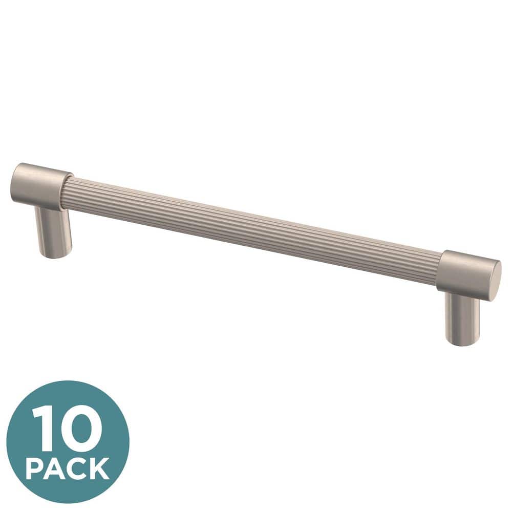 (10-Pack) Fluted 5-1/16 in. (128 mm) Modern Satin Nickel Cabinet Handle Drawer Bar Pulls price history on PriceWatchPro