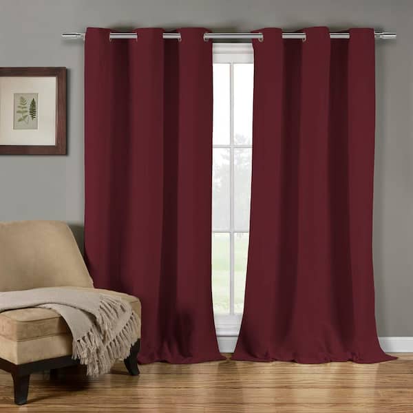Duck River Mildred 38 in. W x 84 in. L Polyester Window Panel in Burgundy