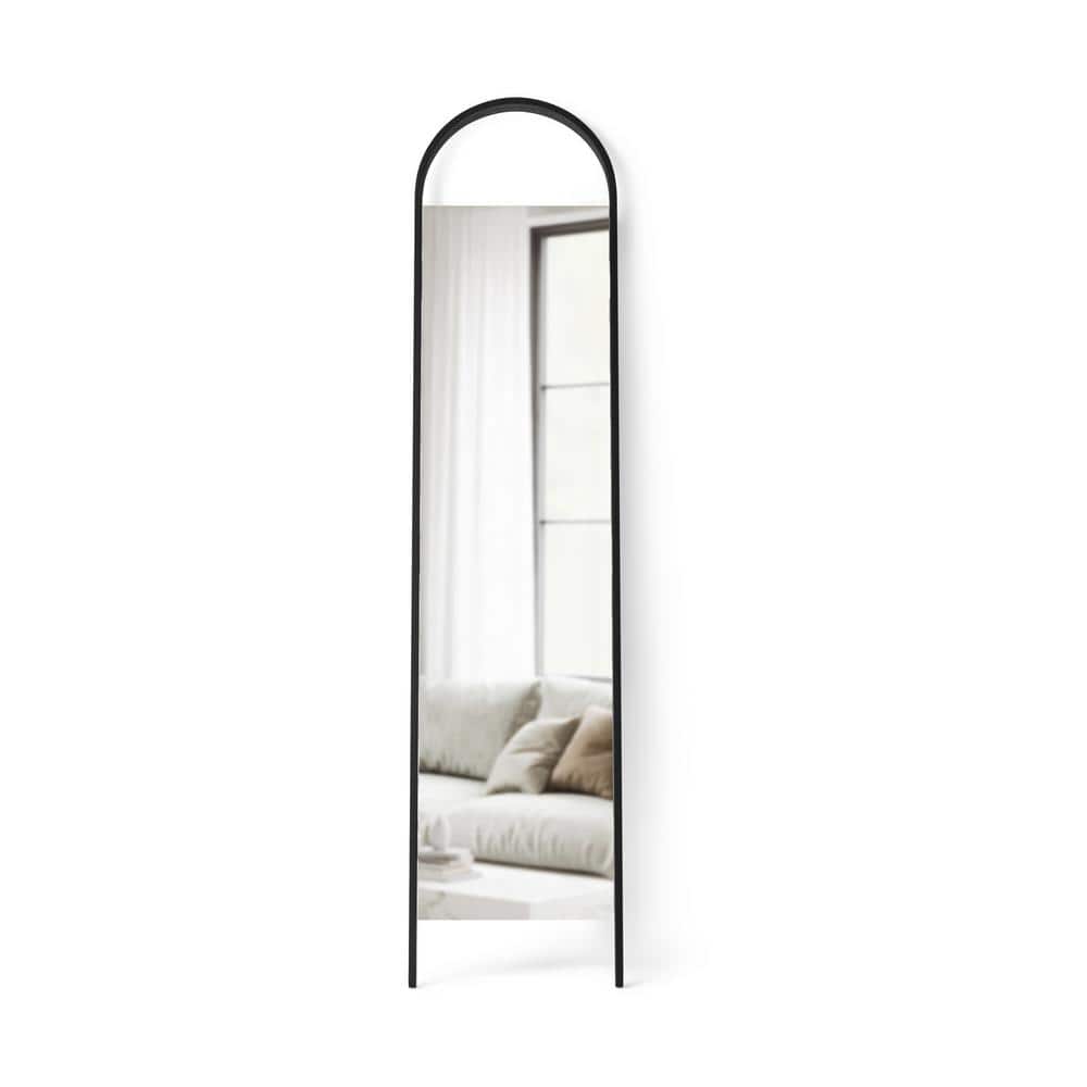 Umbra Bellwood 18 in. W x 77 in. H Metal Black Leaning Floor Mirror ...
