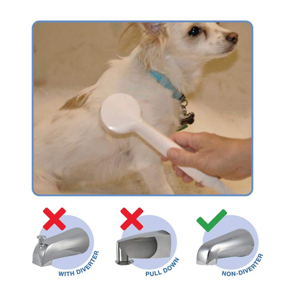 White Handheld Wall Mounted Jet Shower Head with Hose