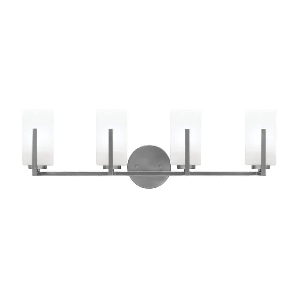 Cottonwood 28.5 in. 4-Light Vanity Light Graphite with 3.5 in. Square White