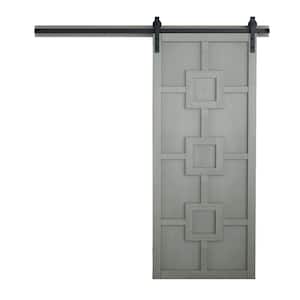 36 in. x 84 in. Mod Squad Dove Wood Sliding Barn Door with Hardware Kit