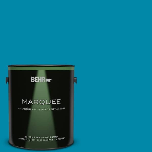 BEHR MARQUEE 1 gal. #P490-6 Hacienda Blue Semi-Gloss Enamel Exterior Paint & Primer