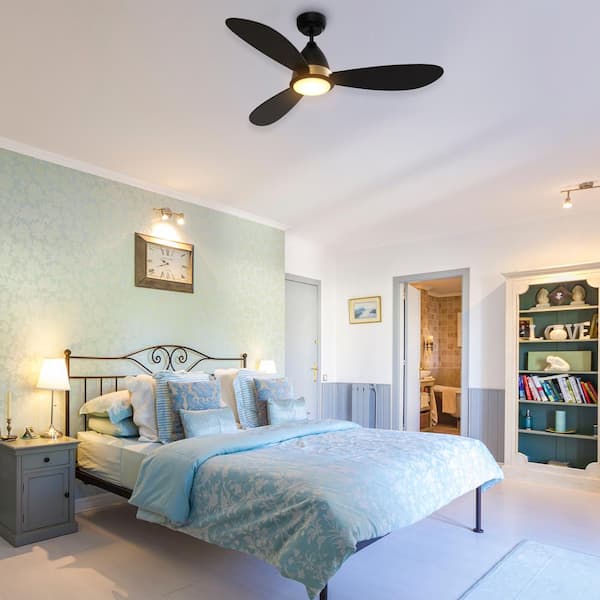 Fayette 52 in. Integrated LED Indoor/Outdoor Black Smart Ceiling Fan with Light and Remote, Works with Alexa/Google Home