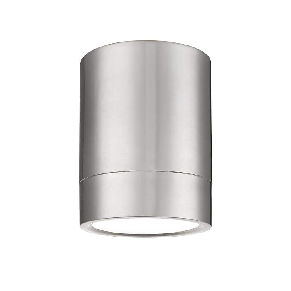 Algar 6 In. Brushed Nickel Integrated Led Flush Mount With Frosted 