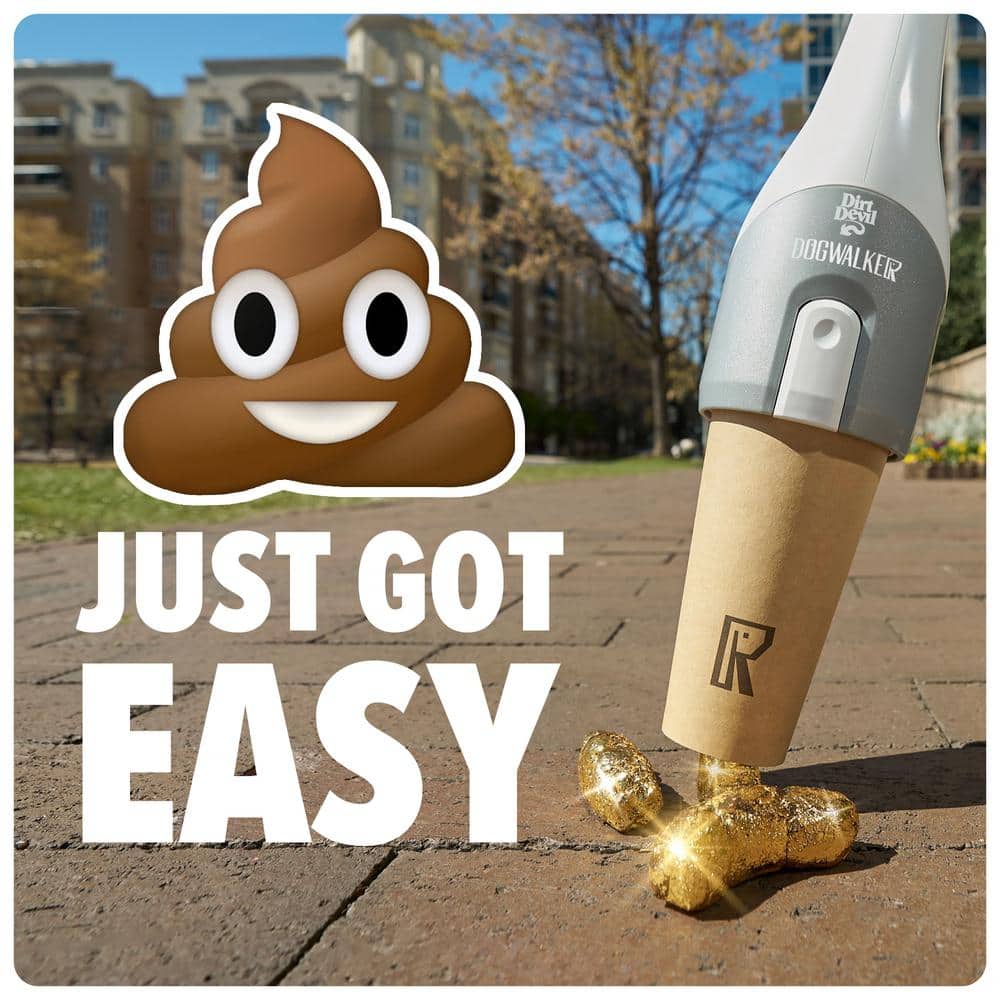 White Cordless Handheld Pet Waste Vacuum with Disposable Cups