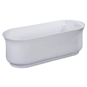 Contemporary 65.9 in. Acrylic Double Ended Flatbottom Bathtub in White
