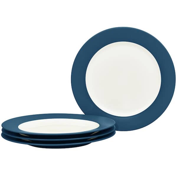 Colorwave Blue 8.25 in. (Blue) Stoneware Rim Salad Plates, (Set of 4)