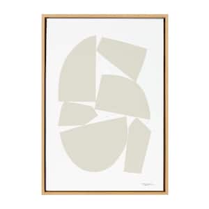 Constructed I Neutral by Statement Goods Framed Abstract Canvas Wall Art Print 33.00 in. x 23.00 in.