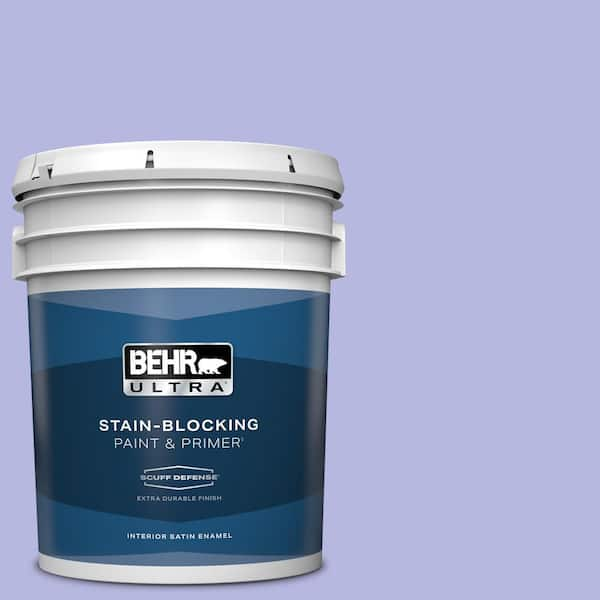 BEHR ULTRA 5 gal. #P550-3 Lavender Cloud Extra Durable Satin Enamel Interior Paint & Primer