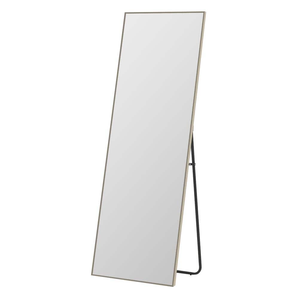 21 in. W x 64 in. H Modern Rectangle Oversized Matte Champagne Metal Framed
