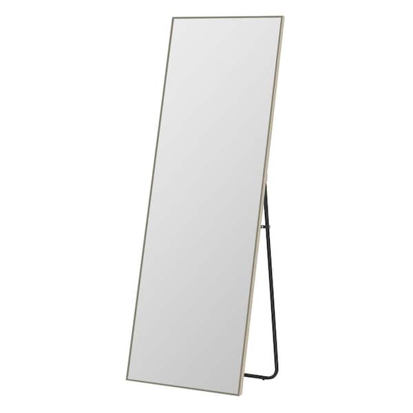 Unbranded 21 in. W x 64 in. H Modern Rectangle Oversized Matte Champagne Metal Framed Full Length Standing Mirror