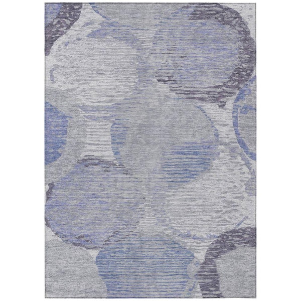 Chantille Machine Washable Indoor/Outdoor Abstract ACN2744 Plum 8 ft. x 10 ft. Area Rug
