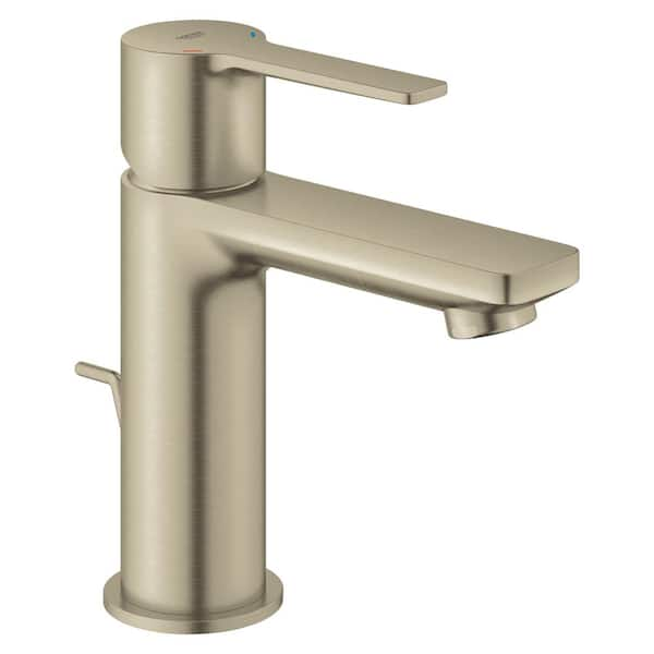 GROHE Lineare Single Hole Single Handle XS Bathroom Faucet With Drain   Brushed Nickel Grohe Single Hole Bathroom Faucets 23824ena 64 600 