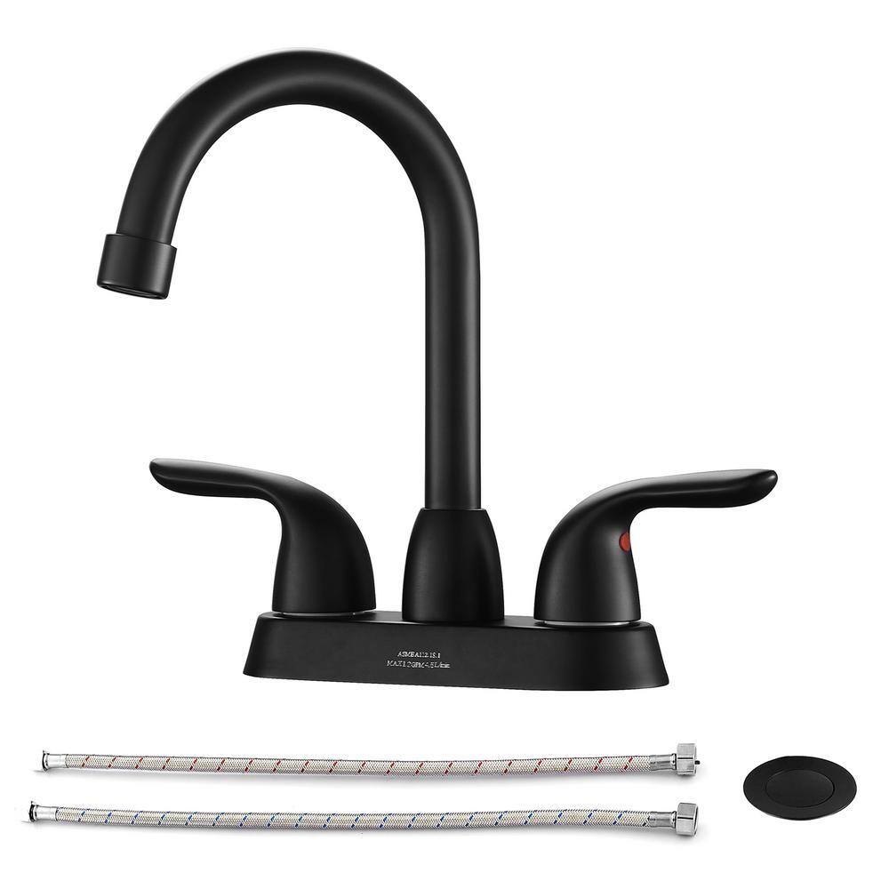 4 in. Centerset 2-Handle Bathroom Faucet with Spot Defense and Drain Assemb
