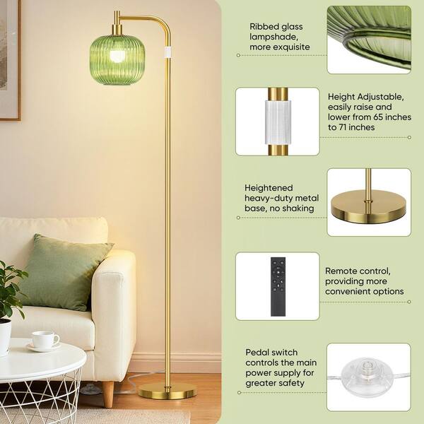 Rottogoon Modern 71 in. Gold Adjustable Height Standing Light