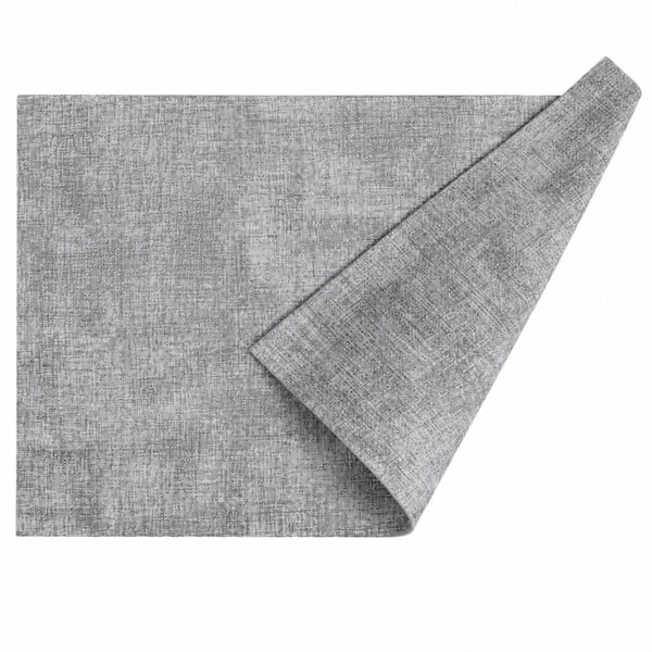 11.8 in. x 17 in. Light Grey Faux Leather Placemats, Waterproof Wipeable Heat Resistant (Set of 8)