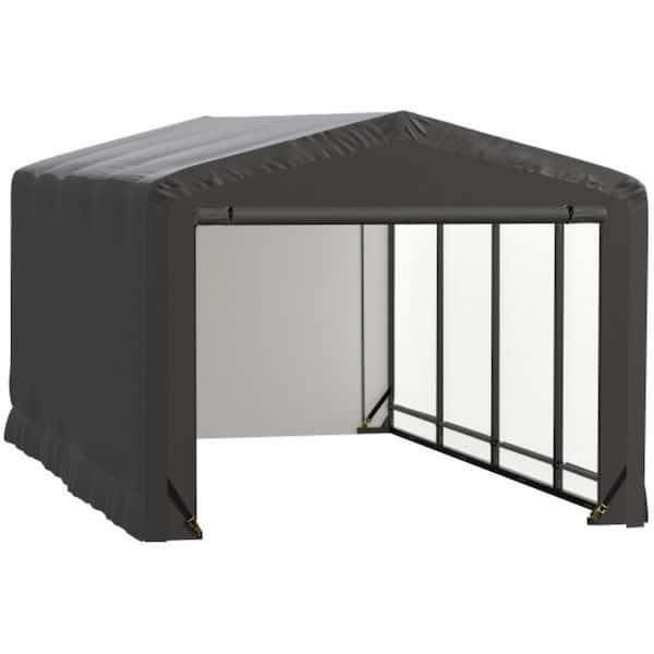 ShelterLogic Sheltertube 10 ft. x 18 ft. x 8 ft. Storage Garage in Gray