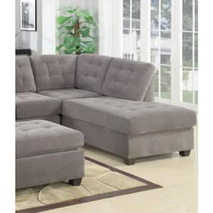 117 in. W 2-Piece Living Room Sectional L-Shaped Waffle Fabric Sectional Sofa with Tufted Cushion Pillows Charcoal Gray