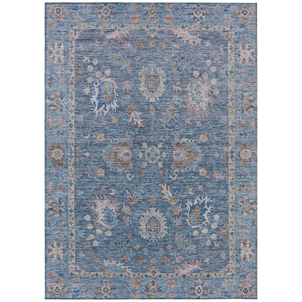 Chantille Machine Washable Indoor/Outdoor Abstract ACN2104 Blue 5 ft. x 7 ft. 6 in. Area Rug