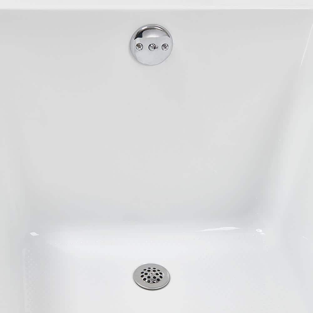 60" x 32" Glossy White Acrylic Soaking Drop-In Bathtub