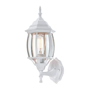 1-Light 16.85-in Matte White Outdoor Wall Lantern Sconce