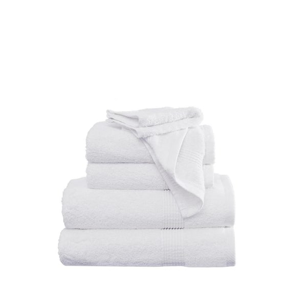 TRULY CALM Antimicrobial 6-Piece White Towel Set