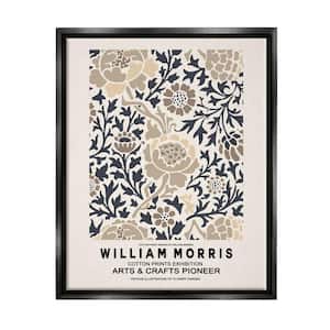 Flower Blossom Silhouettes Pattern Exhibition Flyer by Ros Ruseva Floater Frame Nature Wall Art Print 31 in. x 25 in.