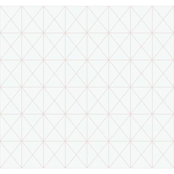 Seabrook Designs Florence Triangle Blush Glitter and Ivory Paper Strippable Roll (Covers 60.75 sq. ft.)