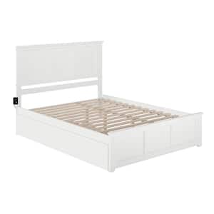 Madison White Queen Bed with Matching Footboard and Twin Extra Long Trundle