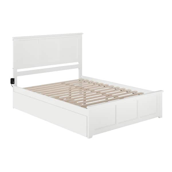 AFI Madison White Queen Bed with Matching Footboard and Twin Extra Long Trundle
