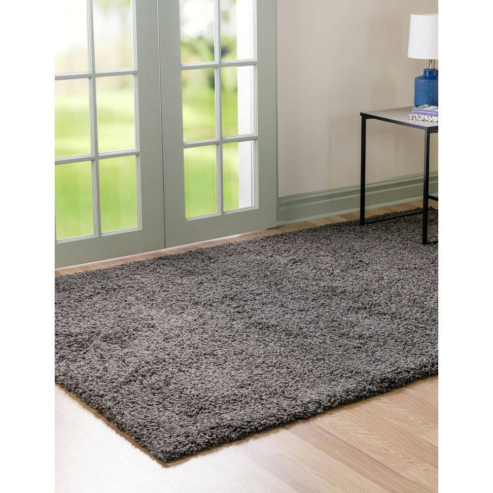 Graphite Gray 6' x 9' Rectangular Synthetic Shag Rug