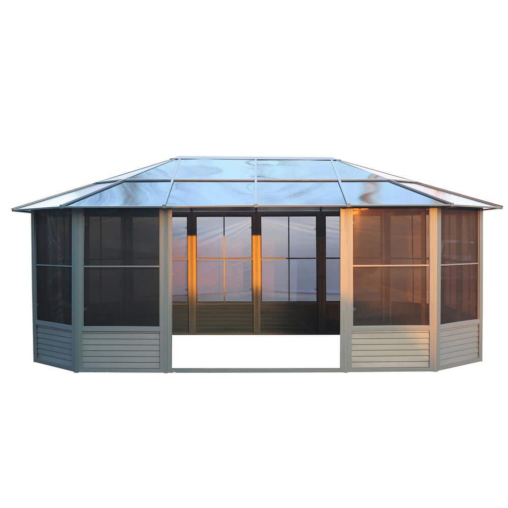 Florence Gray Aluminum and Polycarbonate Outdoor Solarium