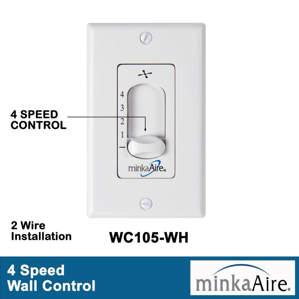White Wall Mount Ceiling Fan Control System