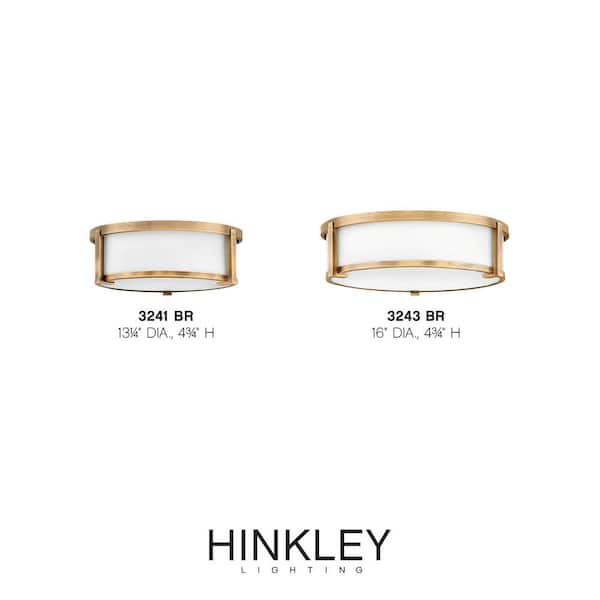 HINKLEY - Lowell 16.0 in. 3-Light Brushed Bronze Flush Mount