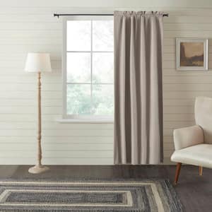 Sawyer Mill Charcoal Ticking Stripe 40 in. W x 84 in. L Blackout Curtain