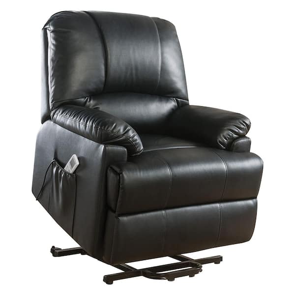 Ixora Black Leatherette Power Lift Massage Recliner