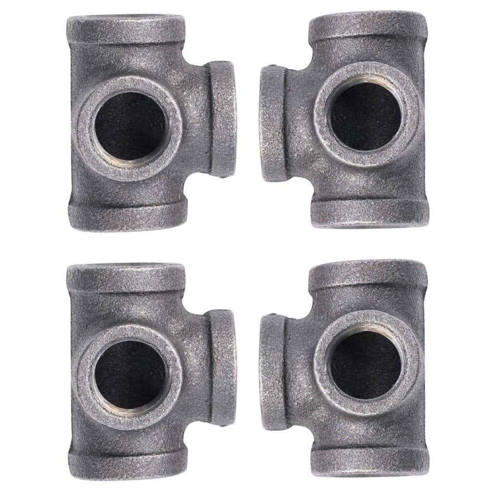 3/8 in. Black Malleable Iron FPT x FPT x FPT x FPT Side Outlet Tee Fitting (4-Pack) price history on PriceWatchPro