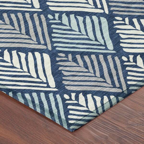 Chantille Machine Washable Indoor/Outdoor Abstract ACN2818 Navy 10 ft. x 14 ft. Area Rug